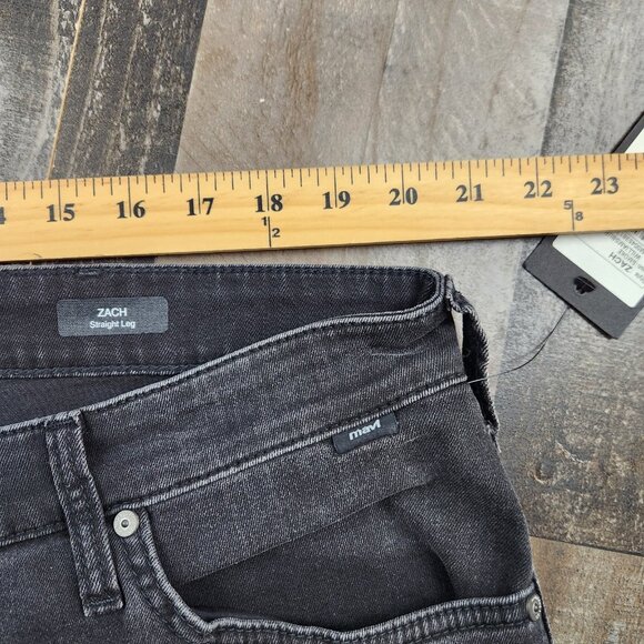 Mens Mavi Zach Straight Leg size 42x34 Mid Rise Black Denim Jeans - Picture 8 of 11